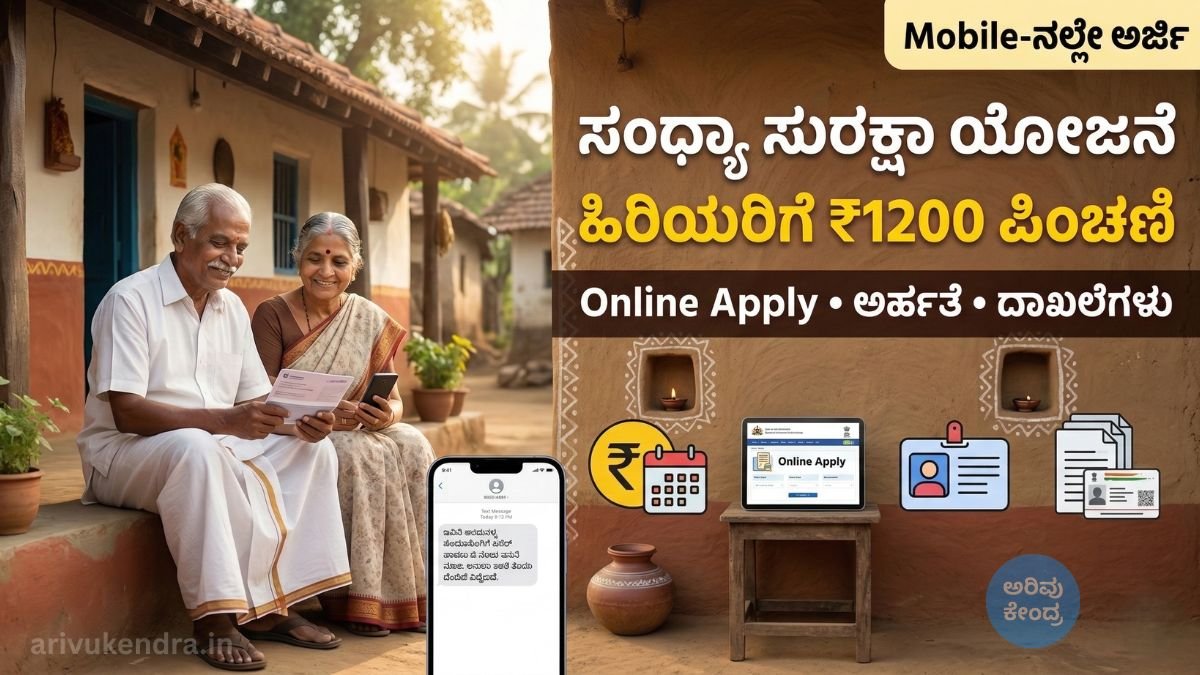 ಸಂಧ್ಯಾ ಸುರಕ್ಷಾ ಯೋಜನೆ: ಹಿರಿಯರಿಗೆ ಪಿಂಚಣಿ ಪಡೆಯಲು Online Apply ವಿಧಾನ, ಅರ್ಹತೆ ಮತ್ತು ಅಗತ್ಯ ದಾಖಲೆಗಳು